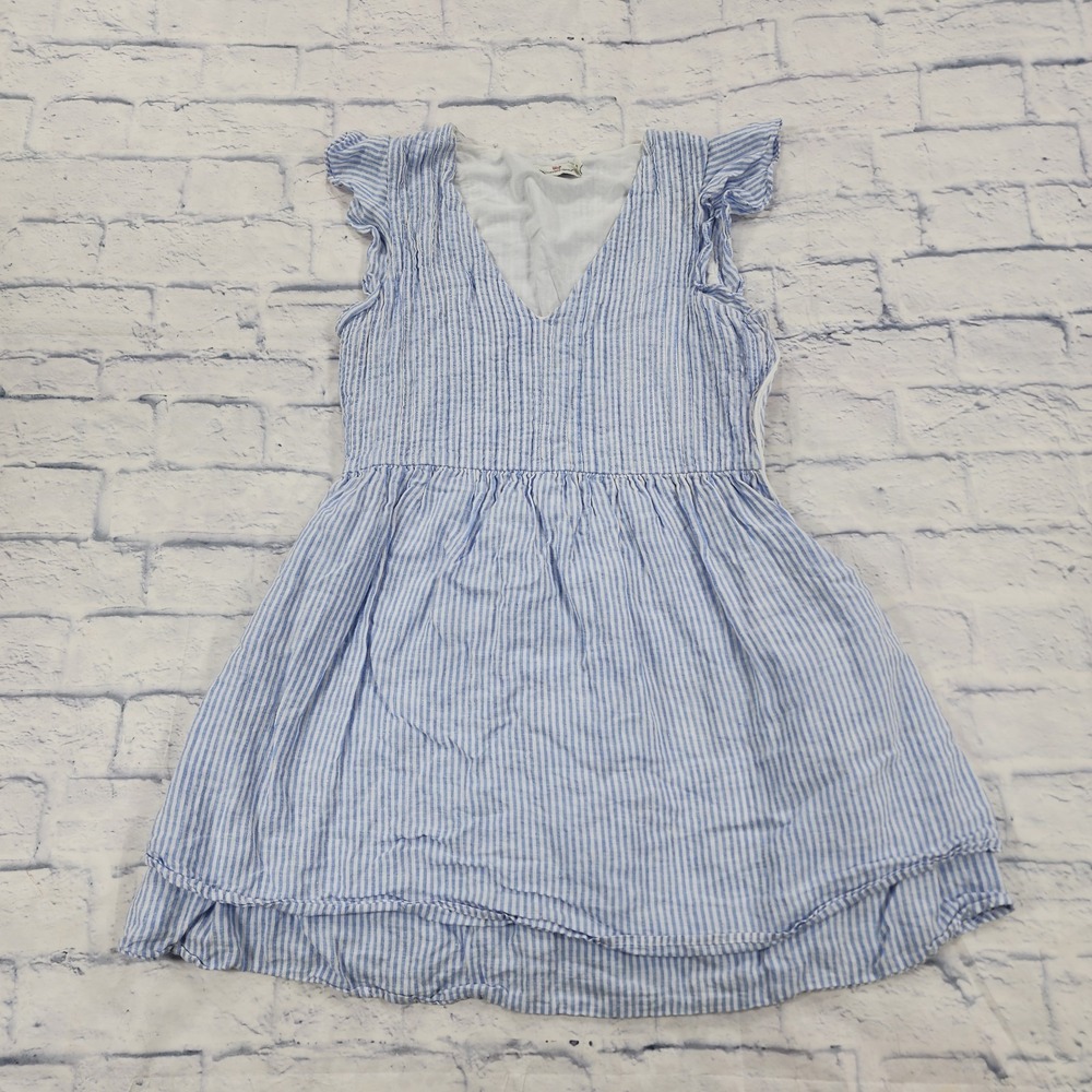 Vineyard Vines Light Blue and White Striped Long Sleeve Dress